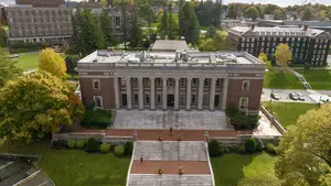 Aerial view of Dinand library stairs