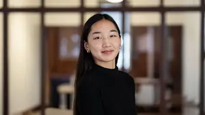 Julia Keane poses for a headshot at Holy Cross