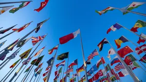 Flags from several different countries