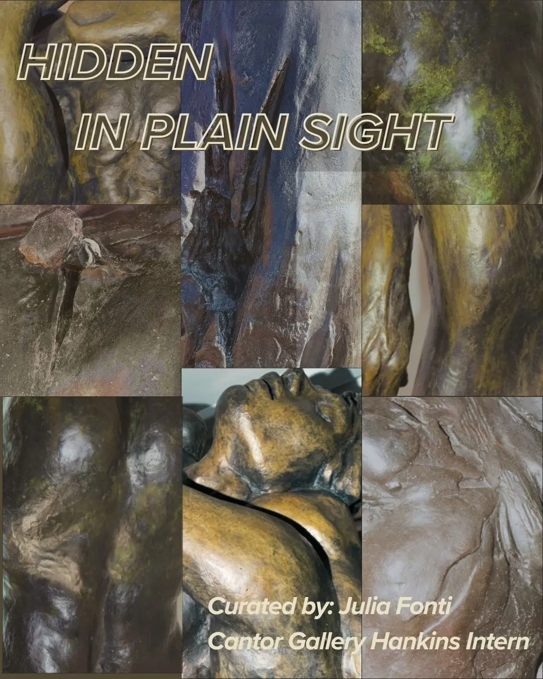 A flyer for the Hidden in Plain Sight show at the Holy Cross Cantor Art Gallery