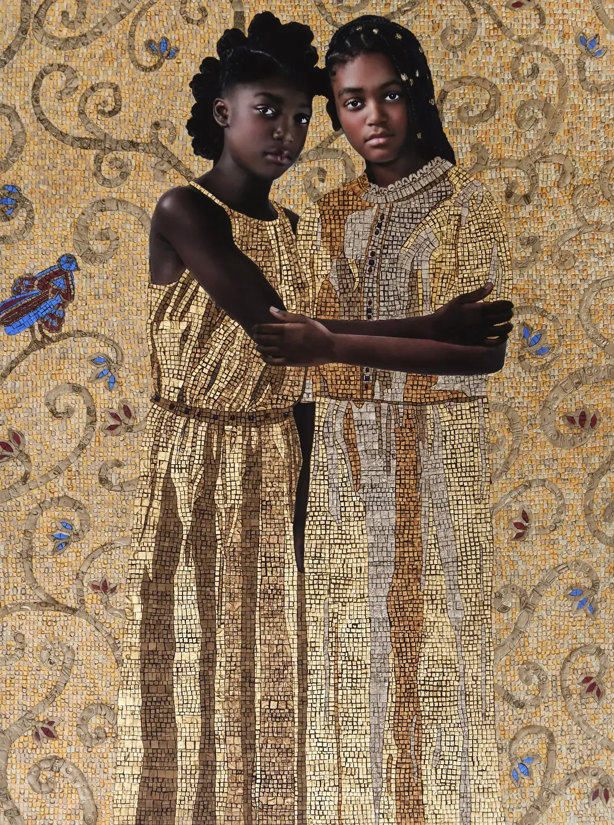 An image of Tawny Chatmon's work of art, Iconography/A Hopeful Truth, a gold mosaic